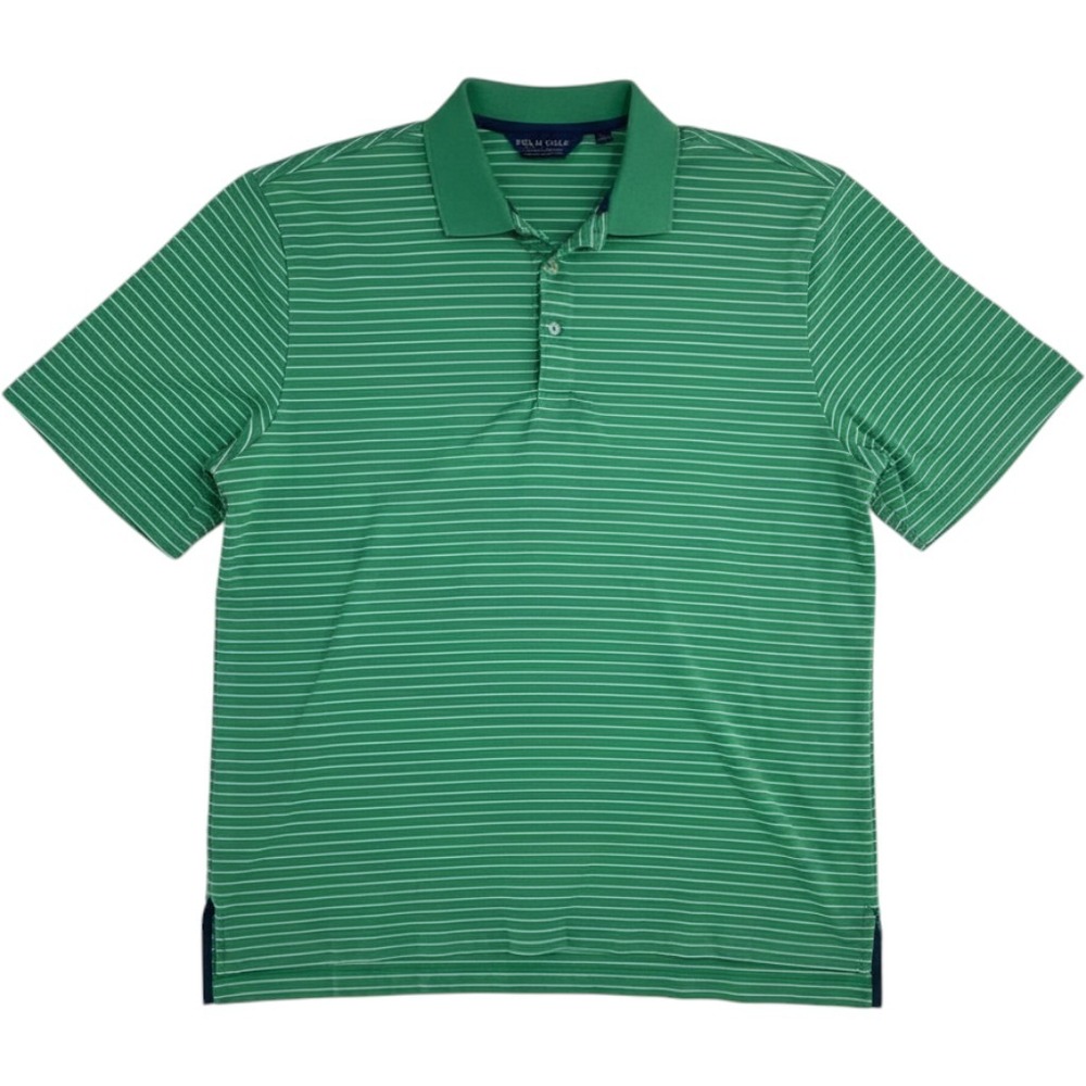 Polo Golf Ralph Lauren Mens XL Green White Striped Pima Cotton Polo Shirt
